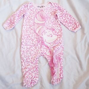 6-9 Month Pink Cat in the Hat Dr. Seuss One Piece Sleeper